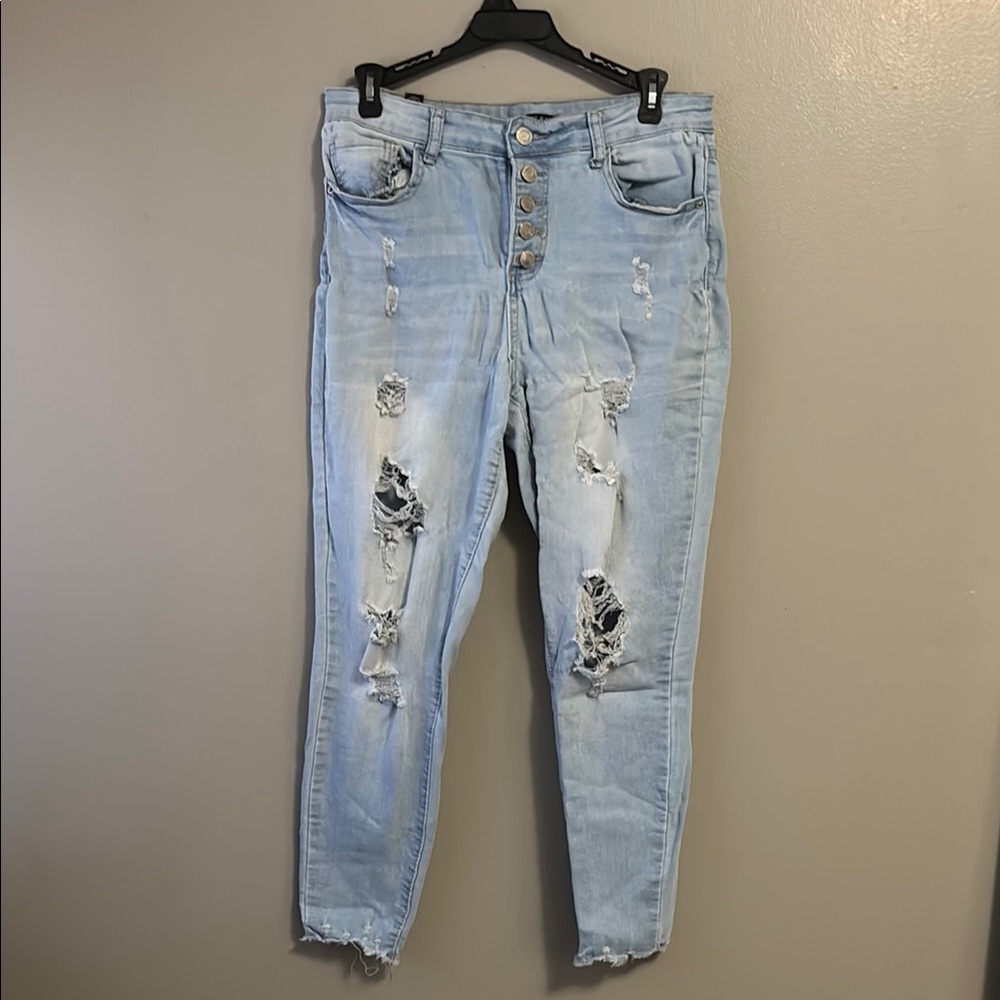 Distressed Light Blue Women's Jeans